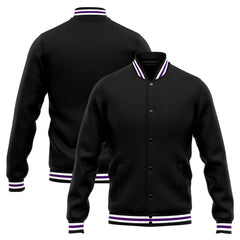 Custom Varsity Jacket Letterman Jacket For Men, Women And Youth Purple Black