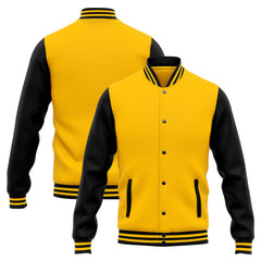Custom Varsity Jacket Letterman Jacket For Men, Women And Youth Yellow Black