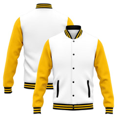 Custom Varsity Jacket Letterman Jacket For Men, Women And Youth Yellow White
