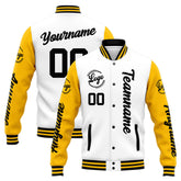 Custom Varsity Jacket Letterman Jacket For Men, Women And Youth Yellow White