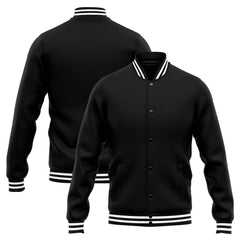 Custom Varsity Jacket Letterman Jacket For Men, Women And Youth White Black