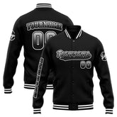 Custom Varsity Jacket Letterman Jacket For Men, Women And Youth White Black