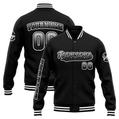 Custom Varsity Jacket Letterman Jacket For Men, Women And Youth White Black