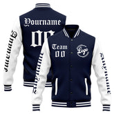 Custom Varsity Jacket Letterman Jacket For Men, Women And Youth Navy White