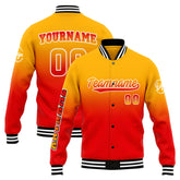 Custom Varsity Jacket Letterman Jacket For Men, Women And Youth Light Orange&Red