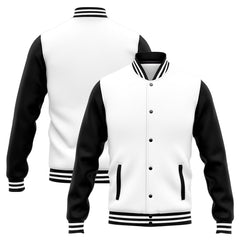 Custom Varsity Jacket Letterman Jacket For Men, Women And Youth White Black