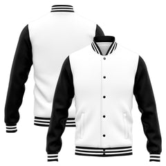 Custom Varsity Jacket Letterman Jacket For Men, Women And Youth White Black