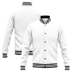 Custom Varsity Jacket Letterman Jacket For Men, Women And Youth White