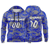 Custom Sweatshirt Hoodie For Man Woman Girl Boy Print Your Logo Name Number Royal&Grey