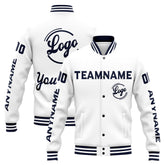 Custom Varsity Jacket Letterman Jacket For Men, Women And Youth Navy White