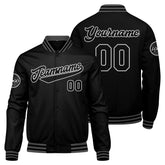 Custom Varsity Jacket Letterman Jacket For Men, Women And Youth Black Grey