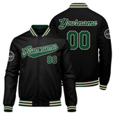 Custom Varsity Jacket Letterman Jacket For Men, Women And Youth Dark Green Black Cream