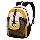 Customize Orange Black Sports Backpacks Featuring Personalized Names, Numbers and Logos