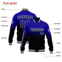 Custom Varsity Jacket Letterman Jacket For Men, Women And Youth Royal&Black