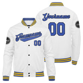 Custom Varsity Jacket Letterman Jacket For Men, Women And Youth White Blue
