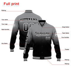 Custom Varsity Jacket Letterman Jacket For Men, Women And Youth Grey&Black