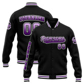 Custom Varsity Jacket Letterman Jacket For Men, Women And Youth Purple Black