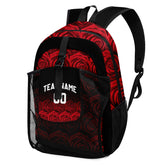 Customize Red White Backpacks Featuring Personalized Names, Numbers and Logos