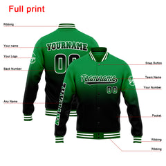 Custom Varsity Jacket Letterman Jacket For Men, Women And Youth Green&Black