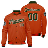 Custom Varsity Jacket Letterman Jacket For Men, Women And Youth Olive green Orange