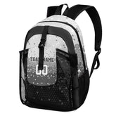 Customize Light Gray White Sports Backpacks Featuring Personalized Names, Numbers and Logos
