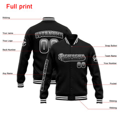Custom Varsity Jacket Letterman Jacket For Men, Women And Youth White Black