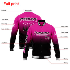Custom Varsity Jacket Letterman Jacket For Men, Women And Youth Rose&Black