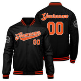 Custom Varsity Jacket Letterman Jacket For Men, Women And Youth Black Orange