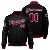 Custom Varsity Jacket Letterman Jacket For Men, Women And Youth Crimson Black