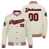 Custom Varsity Jacket Letterman Jacket For Men, Women And Youth Crimson Crimson Cream
