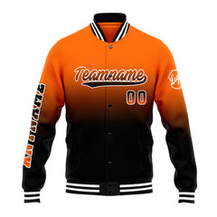 Custom Varsity Jacket Letterman Jacket For Men, Women And Youth Orange&Black