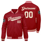 Custom Varsity Jacket Letterman Jacket For Men, Women And Youth Red Cream