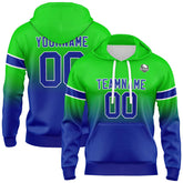 Custom Gradient Hoodie For Man Woman Girl Boy Print Your Logo Name Number Green Blue