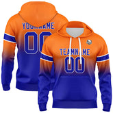 Custom Gradient Hoodie For Man Woman Girl Boy Print Your Logo Name Number Orange Royal