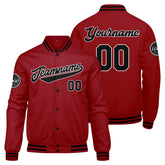 Custom Varsity Jacket Letterman Jacket For Men, Women And Youth Red Black