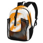 Customize Orange White Backpacks Featuring Personalized Names, Numbers and Logos