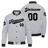 Custom Varsity Jacket Letterman Jacket For Men, Women And Youth Grey Black