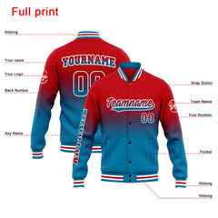 Custom Varsity Jacket Letterman Jacket For Men, Women And Youth Blue Red