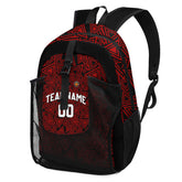 Customize Red White Backpacks Featuring Personalized Names, Numbers and Logos