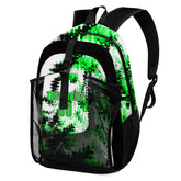 Customize Green White Backpacks Featuring Personalized Names, Numbers and Logos