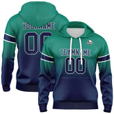 Custom Gradient Hoodie For Man Woman Girl Boy Print Your Logo Name Number Green Navy
