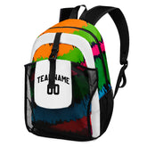 Customize White Orange Green Backpacks Featuring Personalized Names, Numbers and Logos