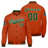 Custom Varsity Jacket Letterman Jacket For Men, Women And Youth Dark Green Orange