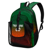 Customize Green Orange Backpacks Featuring Personalized Names, Numbers and Logos