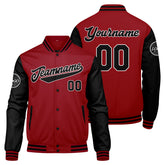 Custom Varsity Jacket Letterman Jacket For Men, Women And Youth Red Black