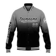 Custom Varsity Jacket Letterman Jacket For Men, Women And Youth Grey&Black