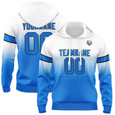 Custom Gradient Hoodie For Man Woman Girl Boy Print Your Logo Name Number White Blue