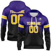 Custom Gradient Hoodie For Man Woman Girl Boy Print Your Logo Name Number Purple Black