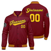 Custom Varsity Jacket Letterman Jacket For Men, Women And Youth Crimson Yellow