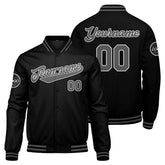 Custom Varsity Jacket Letterman Jacket For Men, Women And Youth Black Grey